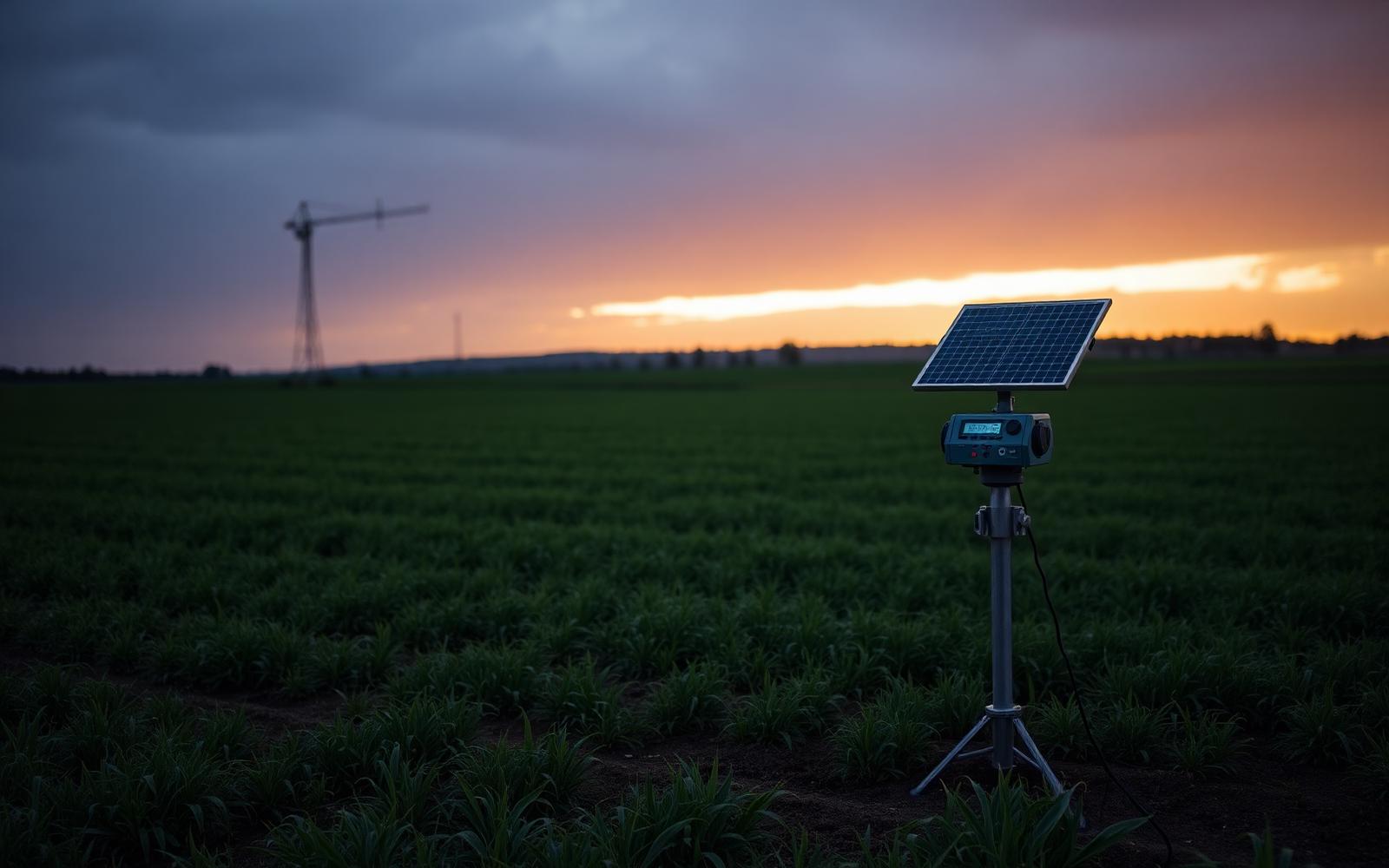 Solar powered soil monitoring station in a cropping paddock